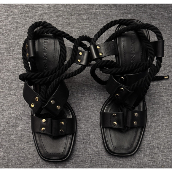 Ulla Johnson Elvie Rope High Heel Sandals Size 40 / US 9.5 Black - Picture 4 of 11